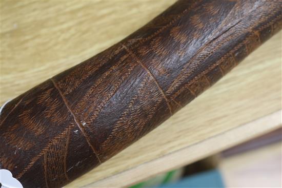 A paperwork didgeridoo